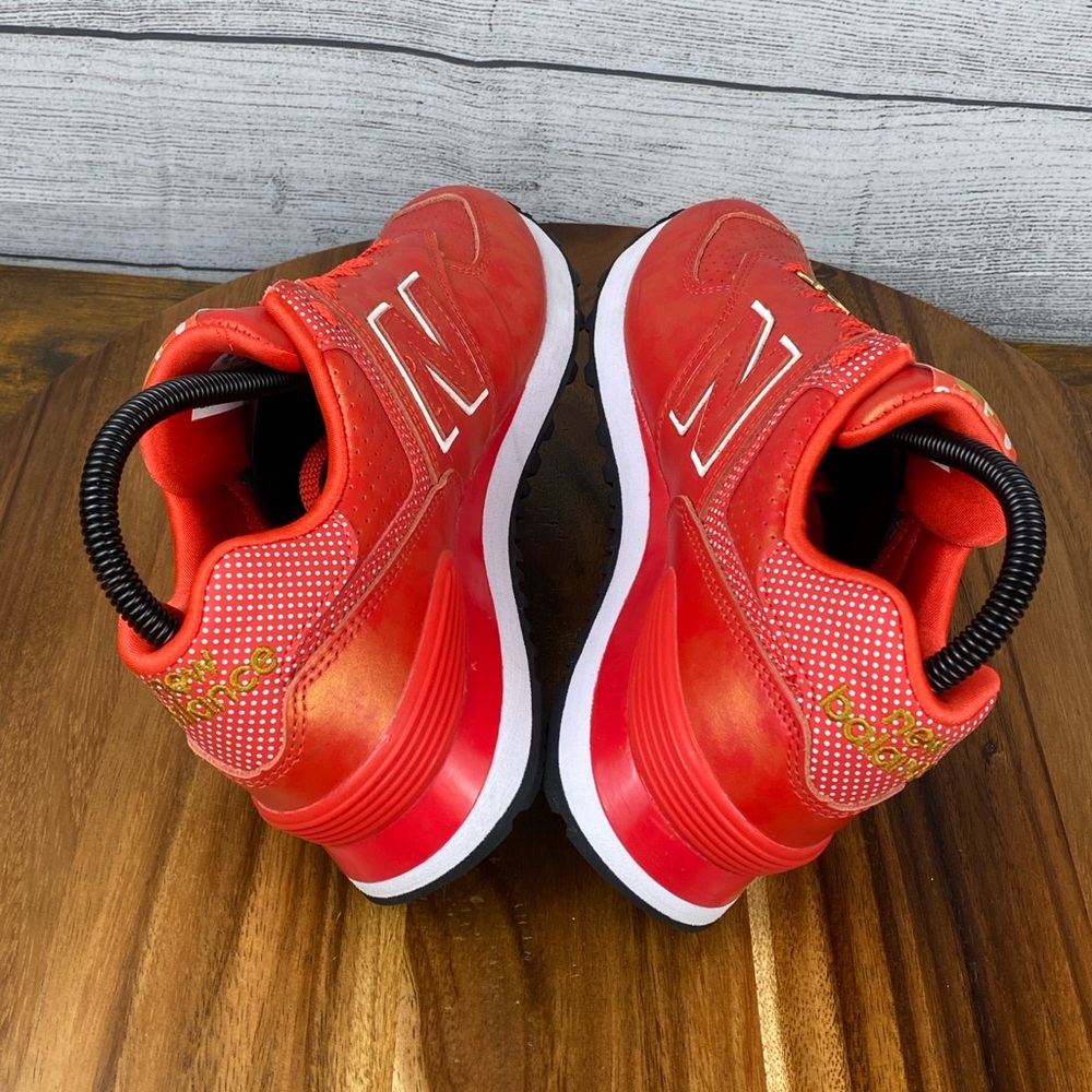 New Balance x Disney 574 Red Minnie Mouse Bow Shoes Women’s Sneaker Size 7 - Picture 9 of 12